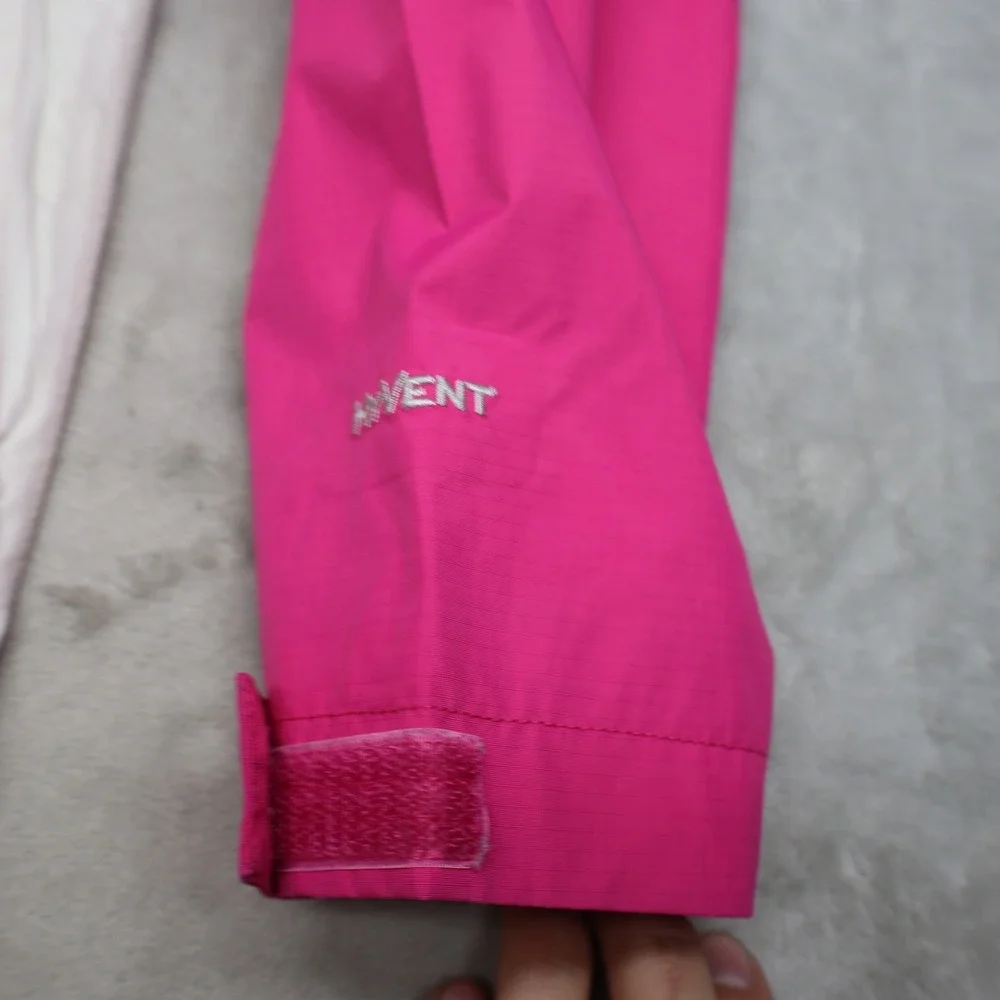 North Face Rain Jacket Girls Medium 10/12 Pink Waterproof Mesh Lined 3in1 Shell
